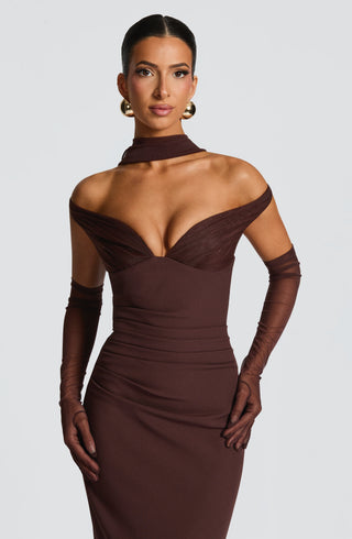 Abigail Maxi Dress - Plum Brown - Napalia