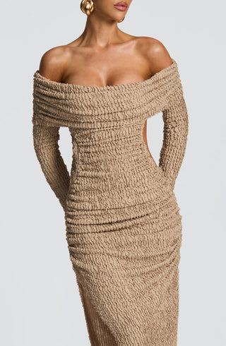 Adelphia Midi Dress - Beige - Napalia