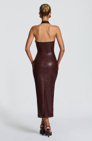 Ainsley Midi Dress - Burgundy - Napalia