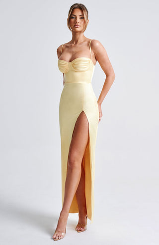 Alora Maxi Dress - Lemon - Napalia