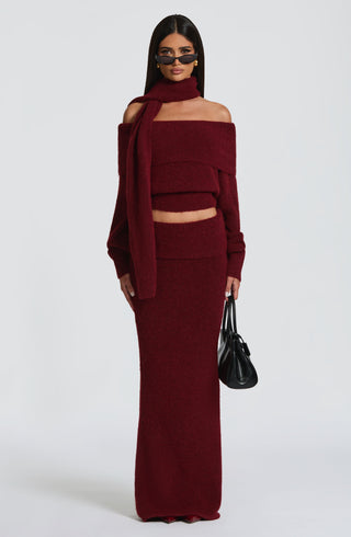 Andie Maxi Skirt - Burgundy - Napalia