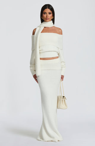 Andie Maxi Skirt - Ivory - Napalia