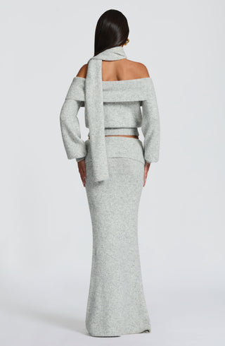 Andie Maxi Skirt - Light Grey Marl - Napalia