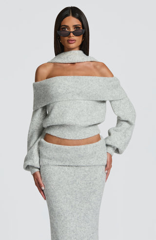 Andie Maxi Skirt - Light Grey Marl - Napalia