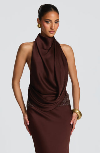 Armelle Maxi Dress - Plum Brown - Napalia