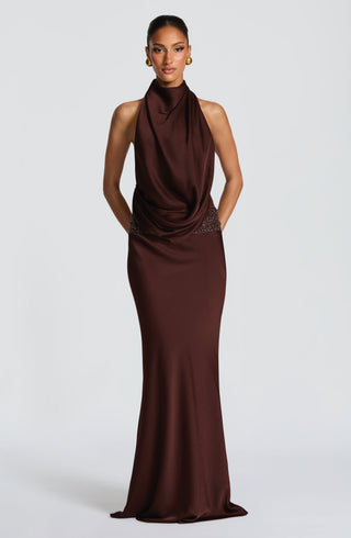 Armelle Maxi Dress - Plum Brown - Napalia