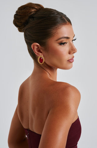 Azra Earrings - Red/Gold - Napalia