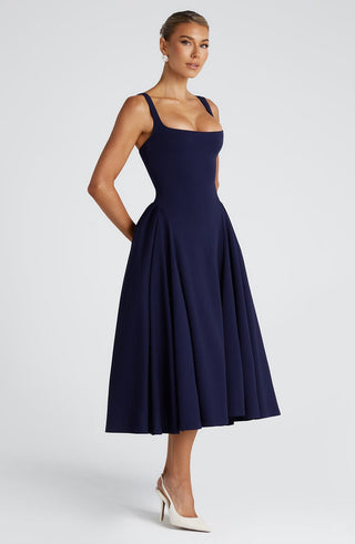 Betty Midi Dress - Navy - Napalia
