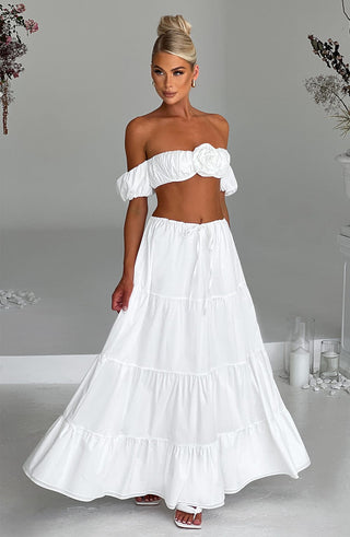 Carmen Maxi Skirt - Ivory - Napalia