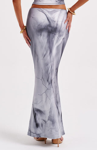 Charmayne Maxi Skirt - Grey Body Print - Napalia