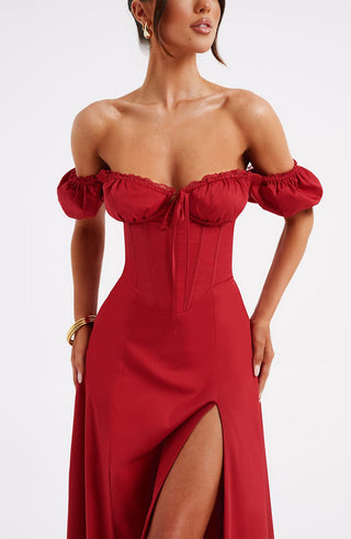 Courtney Midi Dress - Red - Napalia