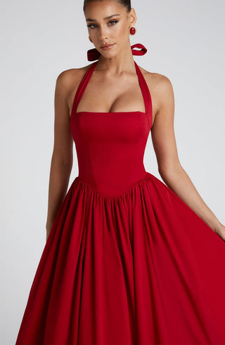 Cressida Midi Dress - Red - Napalia