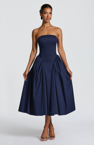 Darla Midi Dress - Navy - Napalia
