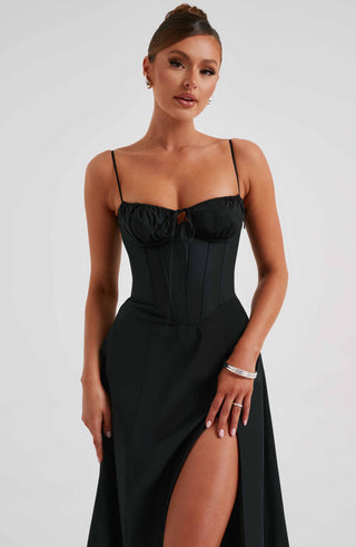 Deanna Midi Dress - Black - Napalia