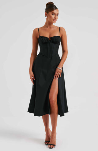 Deanna Midi Dress - Black - Napalia