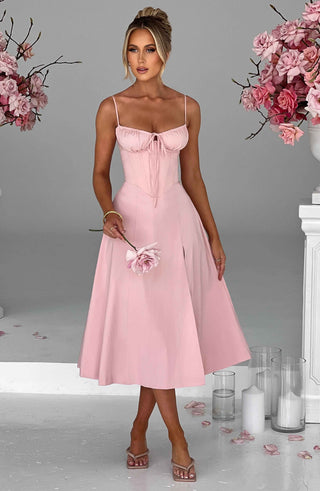 Deanna Midi Dress - Blush - Napalia