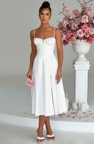 Deanna Midi Dress - Ivory - Napalia