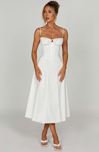 Deanna Midi Dress - Ivory - Napalia