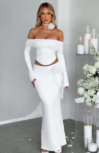 Deema Maxi Skirt - Ivory - Napalia