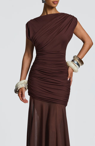 Demelza Maxi Dress - Plum Brown - Napalia