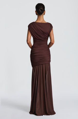 Demelza Maxi Dress - Plum Brown - Napalia