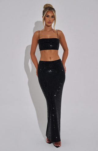 Dimity Maxi Skirt - Black - Napalia