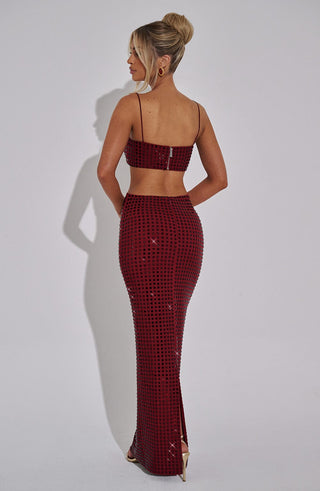 Dimity Maxi Skirt - Wine - Napalia