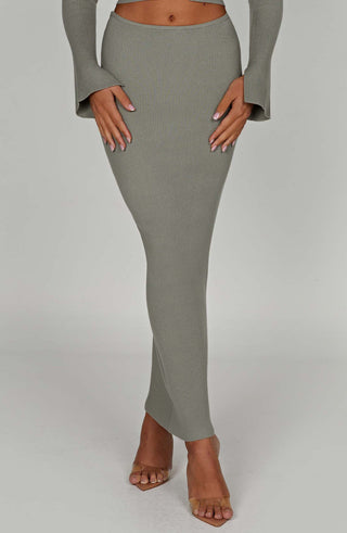 Elia Maxi Skirt - Khaki - Napalia