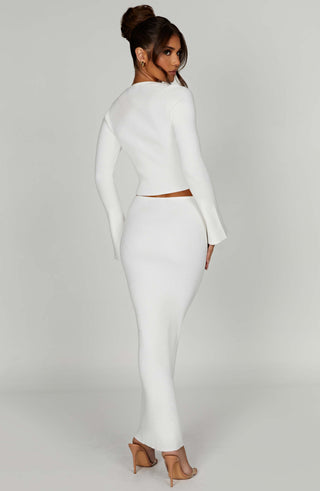 Elia Maxi Skirt - White - Napalia