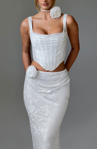 Elizabeth Maxi Skirt - Ivory - Napalia