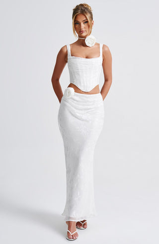 Elizabeth Maxi Skirt - Ivory - Napalia