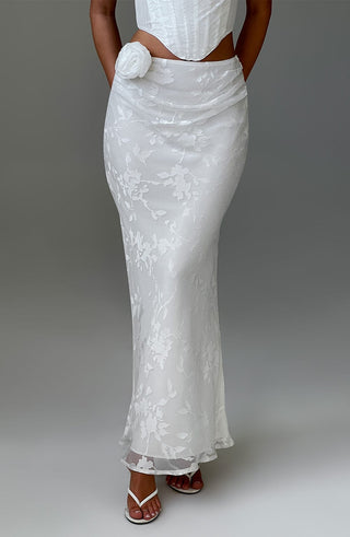Elizabeth Maxi Skirt - Ivory - Napalia