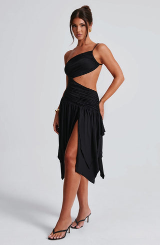 Emeline Midi Dress - Black - Napalia