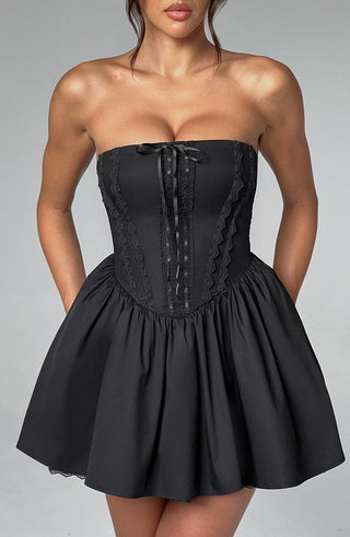 Evie Mini Dress - Black - Napalia