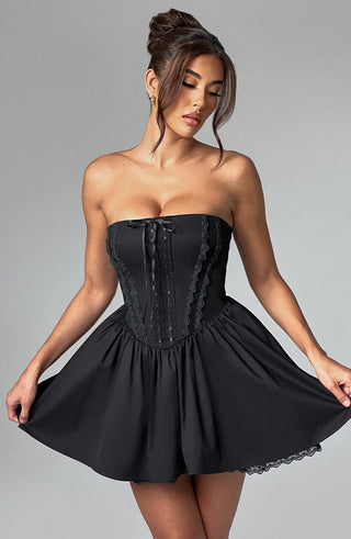 Evie Mini Dress - Black - Napalia