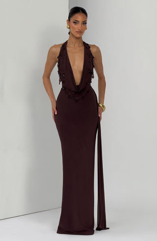 Fabia Maxi Dress - Plum Brown - Napalia