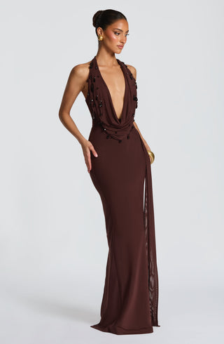 Fabia Maxi Dress - Plum Brown - Napalia