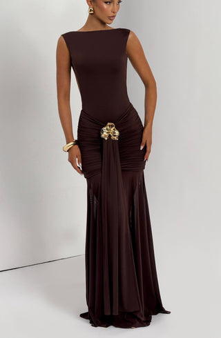Fae Maxi Skirt - Plum Brown - Napalia
