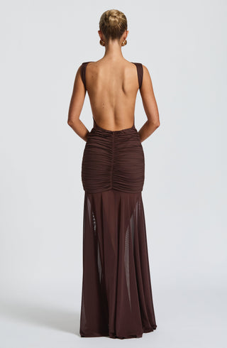 Fae Maxi Skirt - Plum Brown - Napalia