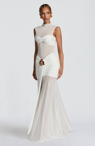 Fae Maxi Skirt - White - Napalia