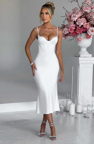 Farrah Midi Dress - Ivory - Napalia