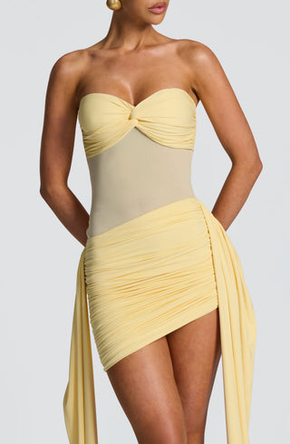 Fiorella Mini Dress - Lemon - Napalia