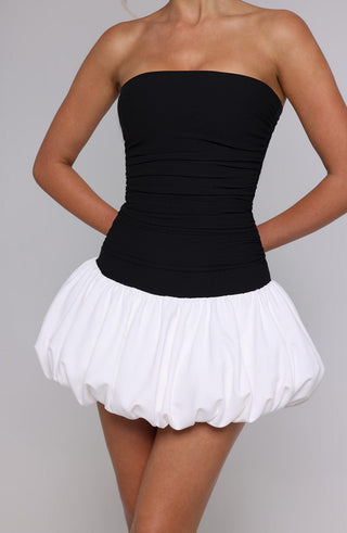 Gemma Mini Dress - Black/White - Napalia