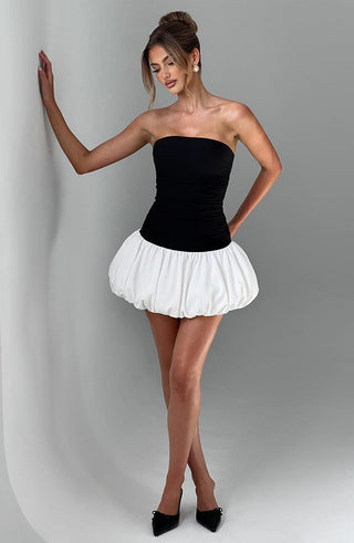 Gemma Mini Dress - Black/White - Napalia