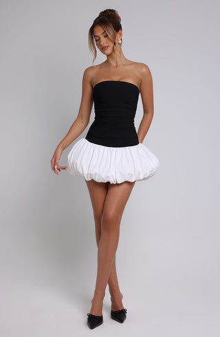Gemma Mini Dress - Black/White - Napalia
