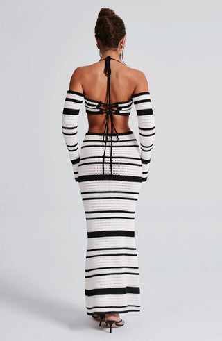 Georgia Maxi Skirt - Black/White - Napalia