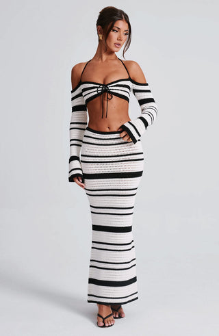 Georgia Maxi Skirt - Black/White - Napalia