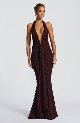 Guinevere Maxi Dress - Plum Brown - Napalia