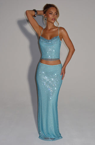 Hali Maxi Skirt - Aqua - Napalia
