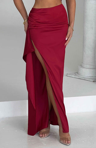 Halsey Maxi Skirt - Wine - Napalia